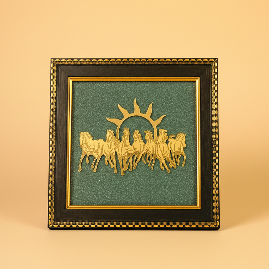 7 Running Horses Vastu Wall Art Photo | Lucky Horse Painting for Wealth, Success & Home Décor