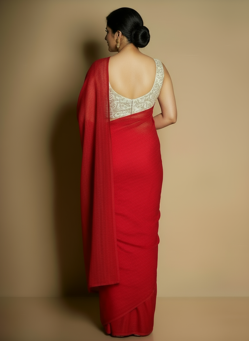 SARIKA Women Rani Solid Gangubai Chiffon