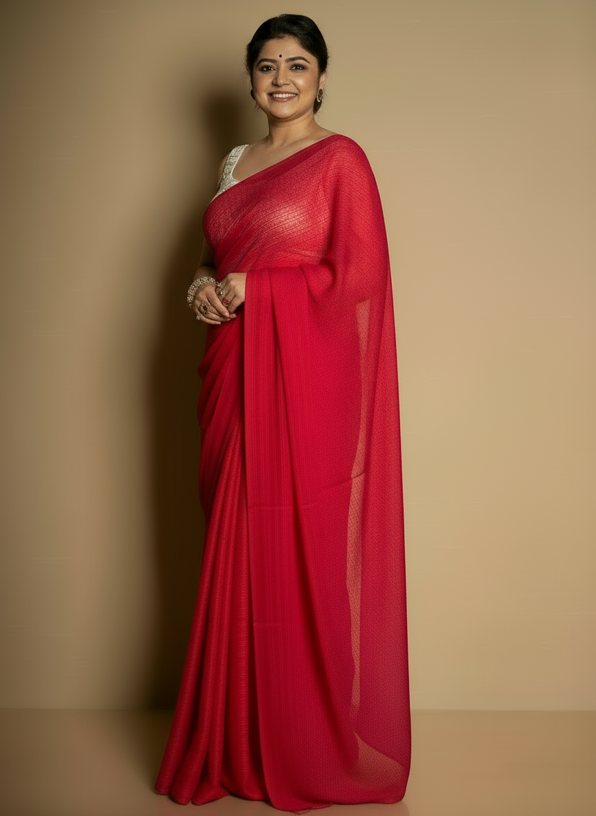 SARIKA Women Rani Solid Gangubai Chiffon