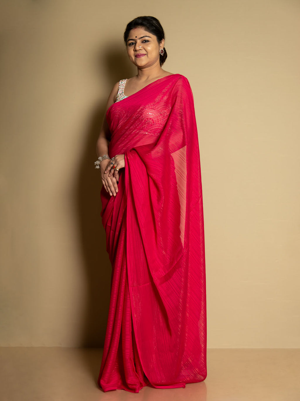 SARIKA Women Rani Solid Gangubai Chiffon