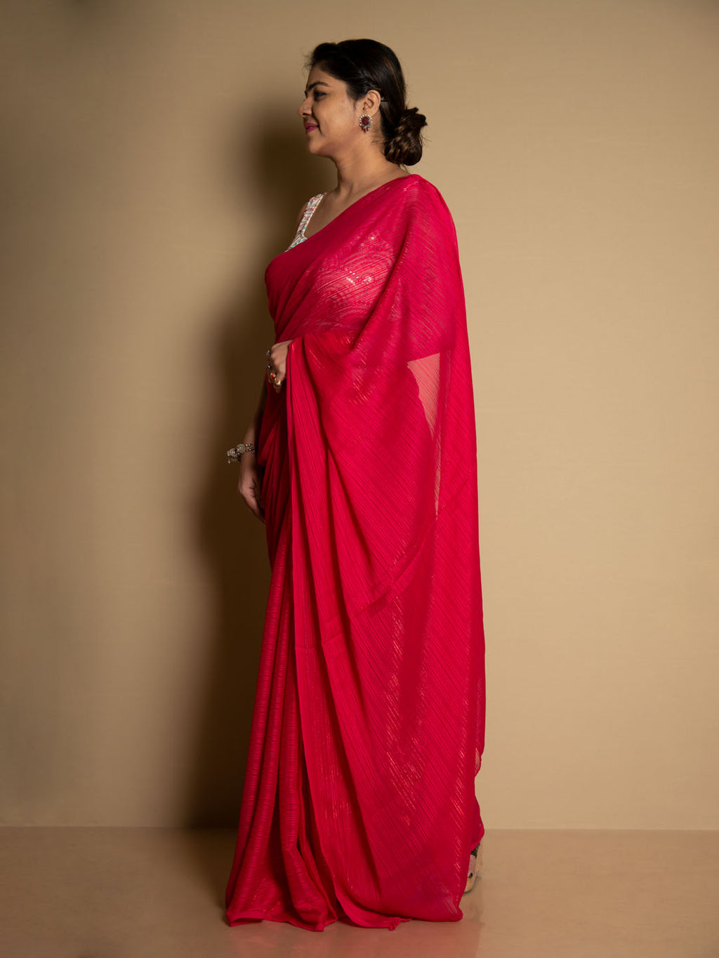 SARIKA Women Rani Solid Gangubai Chiffon