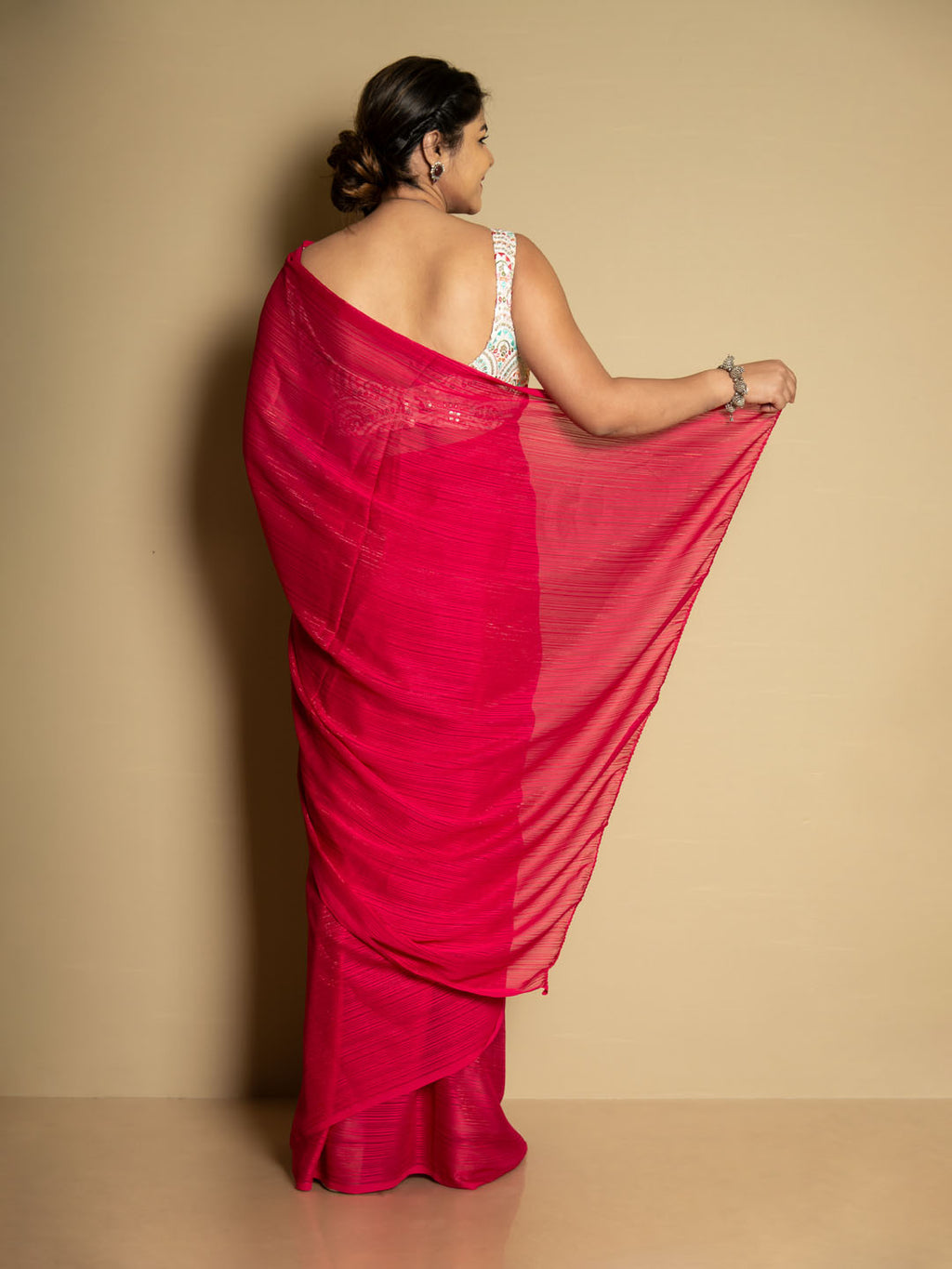 SARIKA Women Rani Solid Gangubai Chiffon