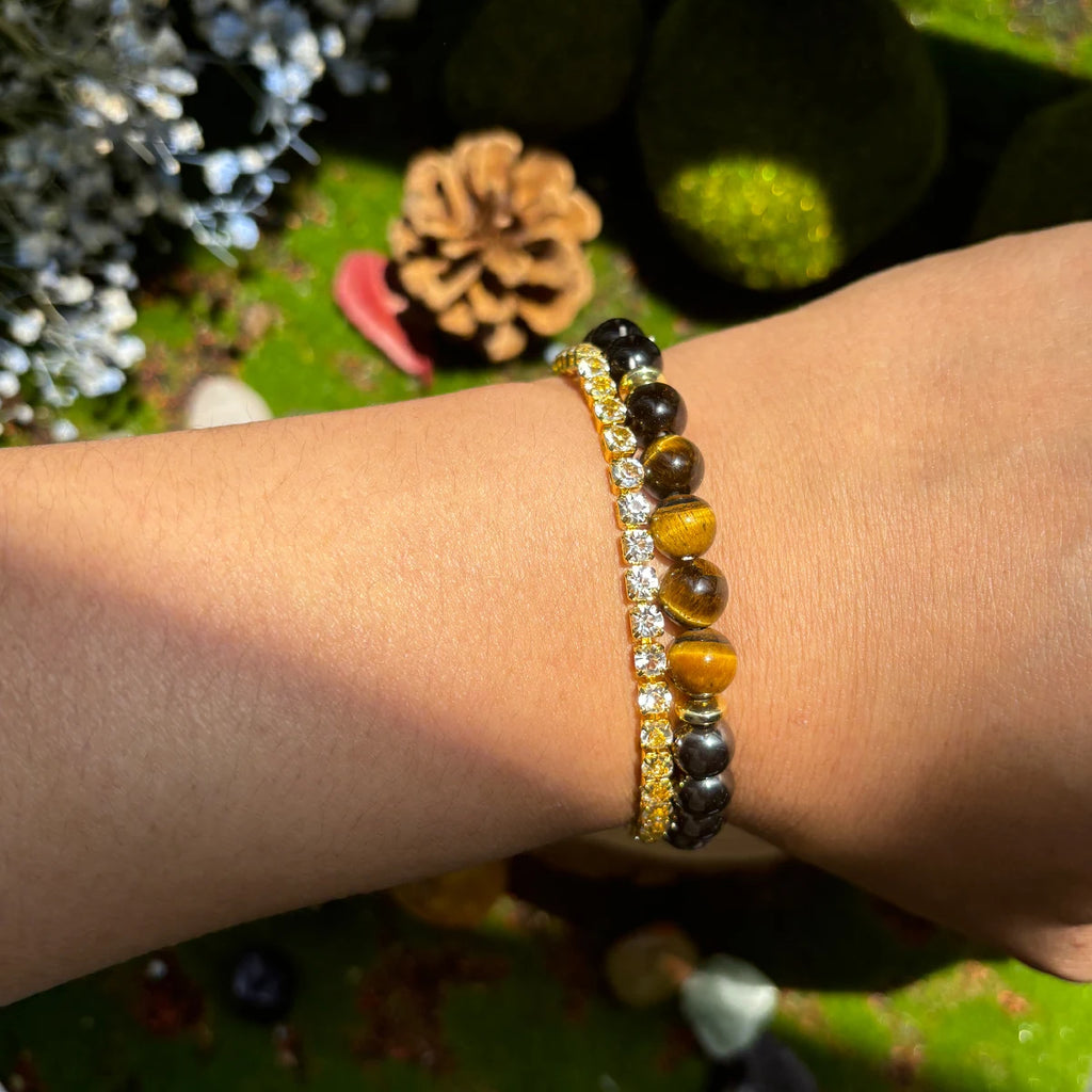 Attract Wealth and Prosperity Bracelet with Tiger Eye Stone Beads Handmade Bracelet Men Women
