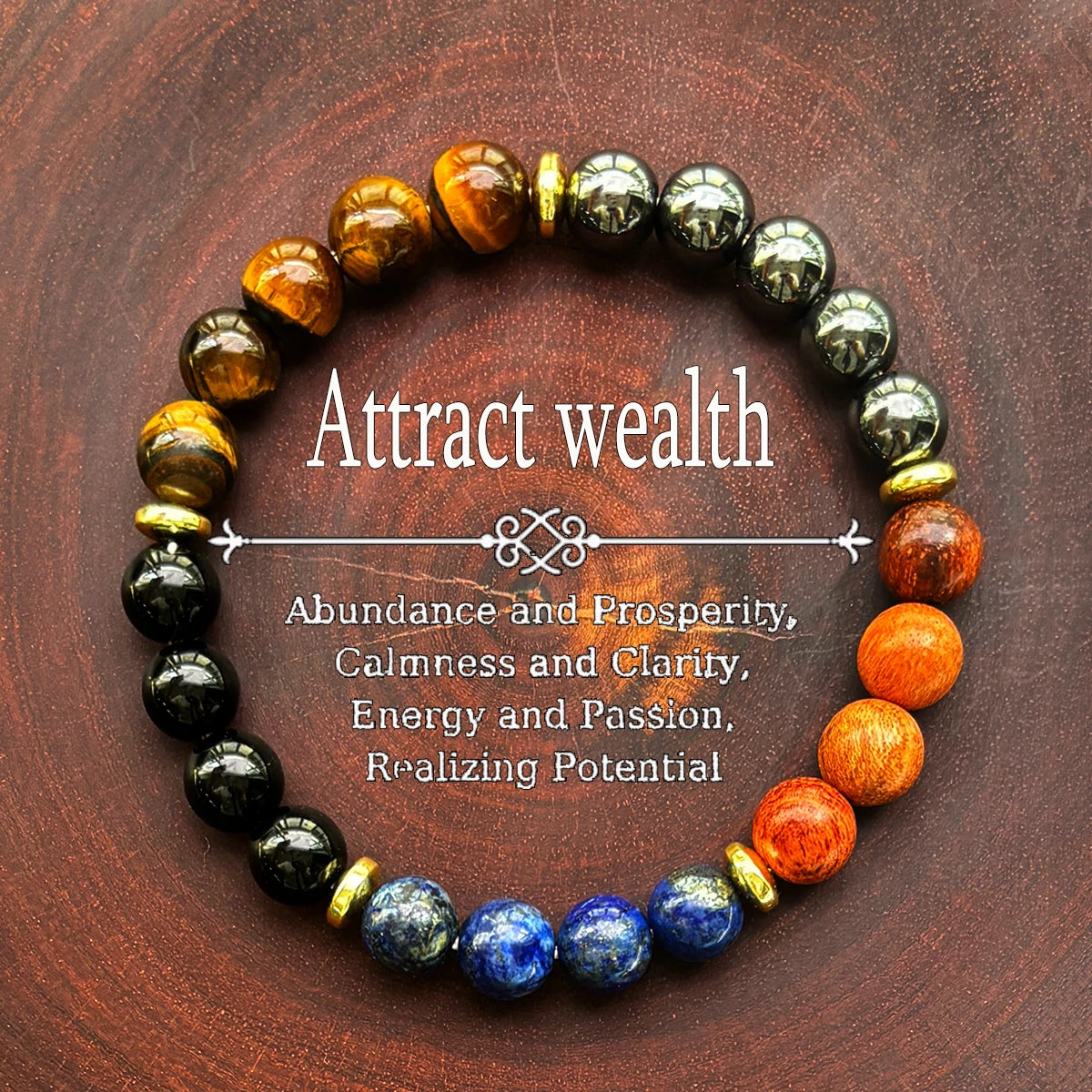 Attract Wealth and Prosperity Bracelet with Tiger Eye Stone Beads Handmade Bracelet Men Women