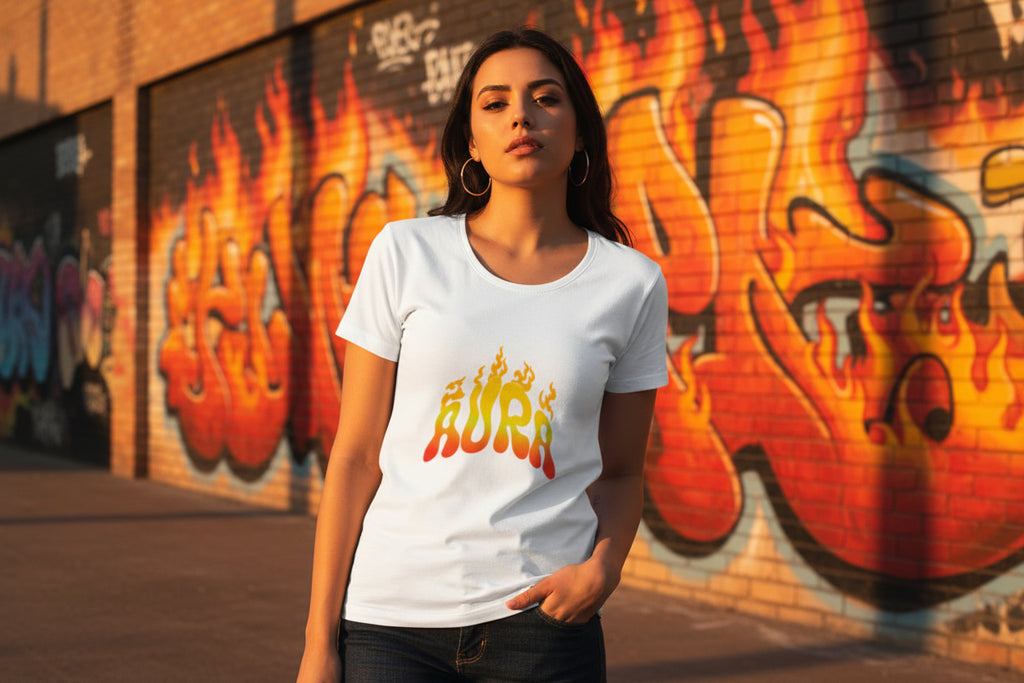 AURA Flame Graphic  T-Shirt for Women