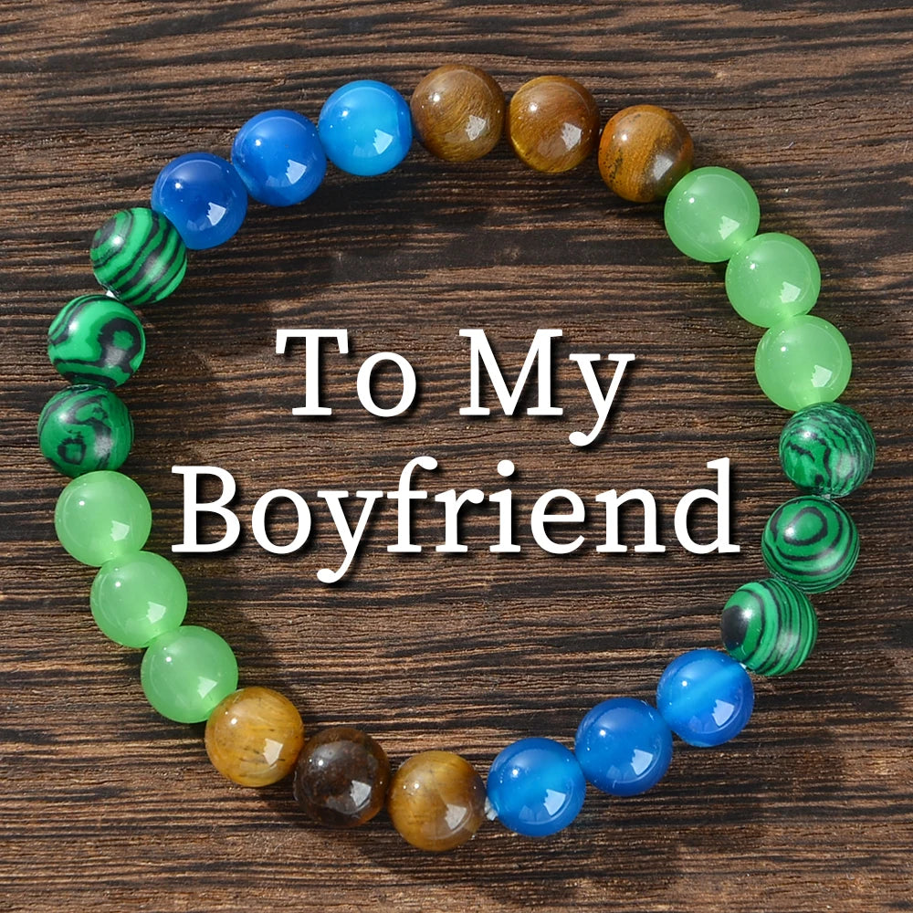 Men's Natural Crystal Gemstone Bracelet - A Meaningful Anniversary Gift for Boyfriends, Suitable for Daily Wear and Parties