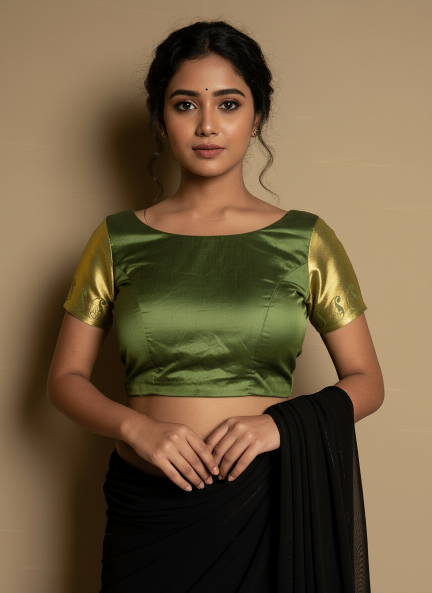 Elegant Green Blouse – Perfect for Sarees & Ethnic Wear