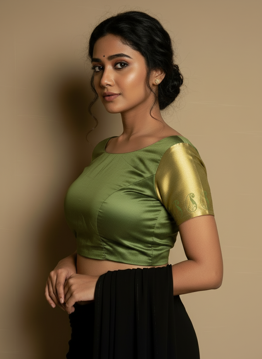 Elegant Green Blouse – Perfect for Sarees & Ethnic Wear