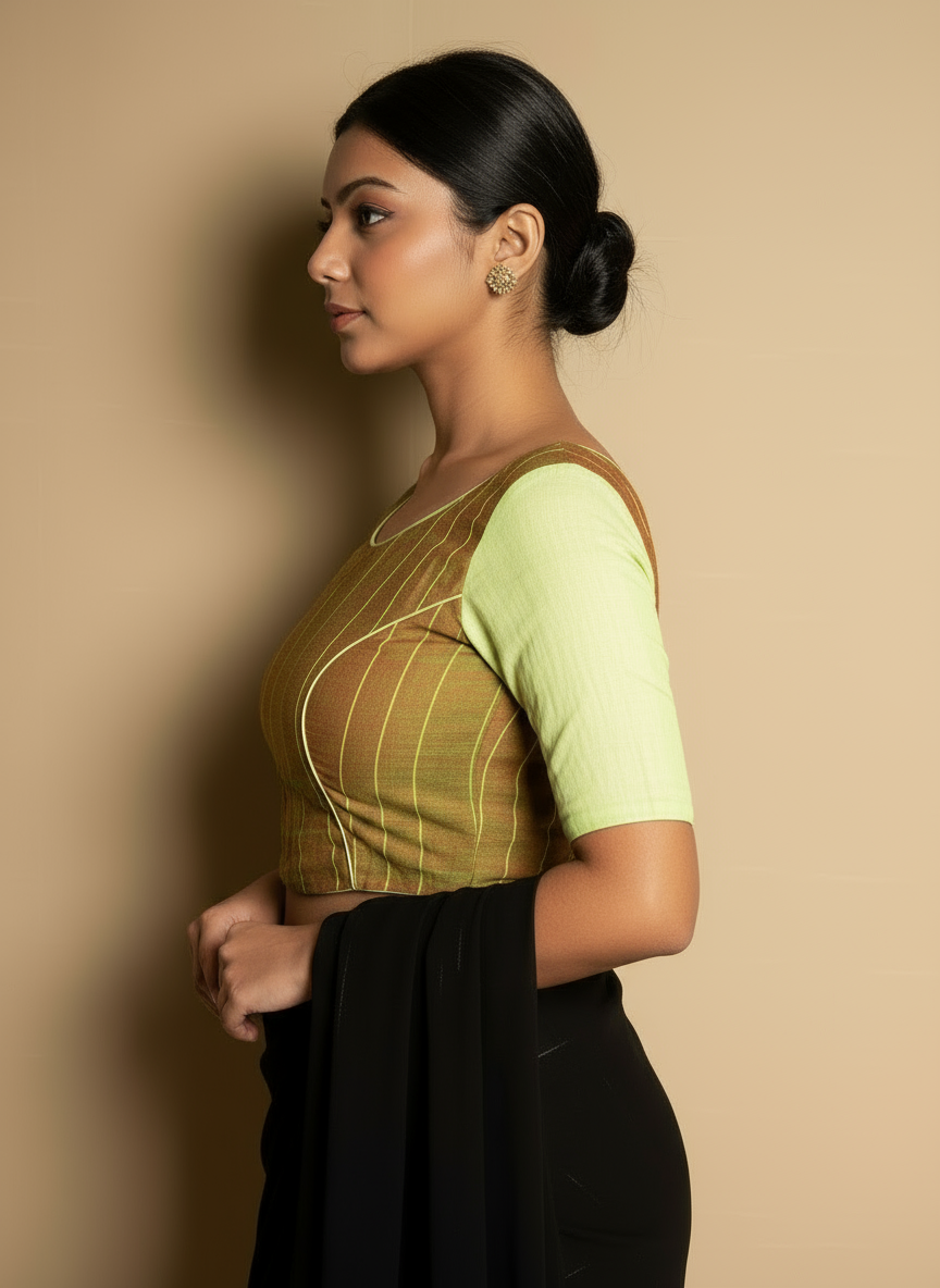 Designer Green Blouse with Elegant Detailing
