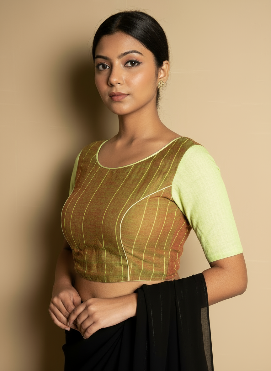 Designer Green Blouse with Elegant Detailing