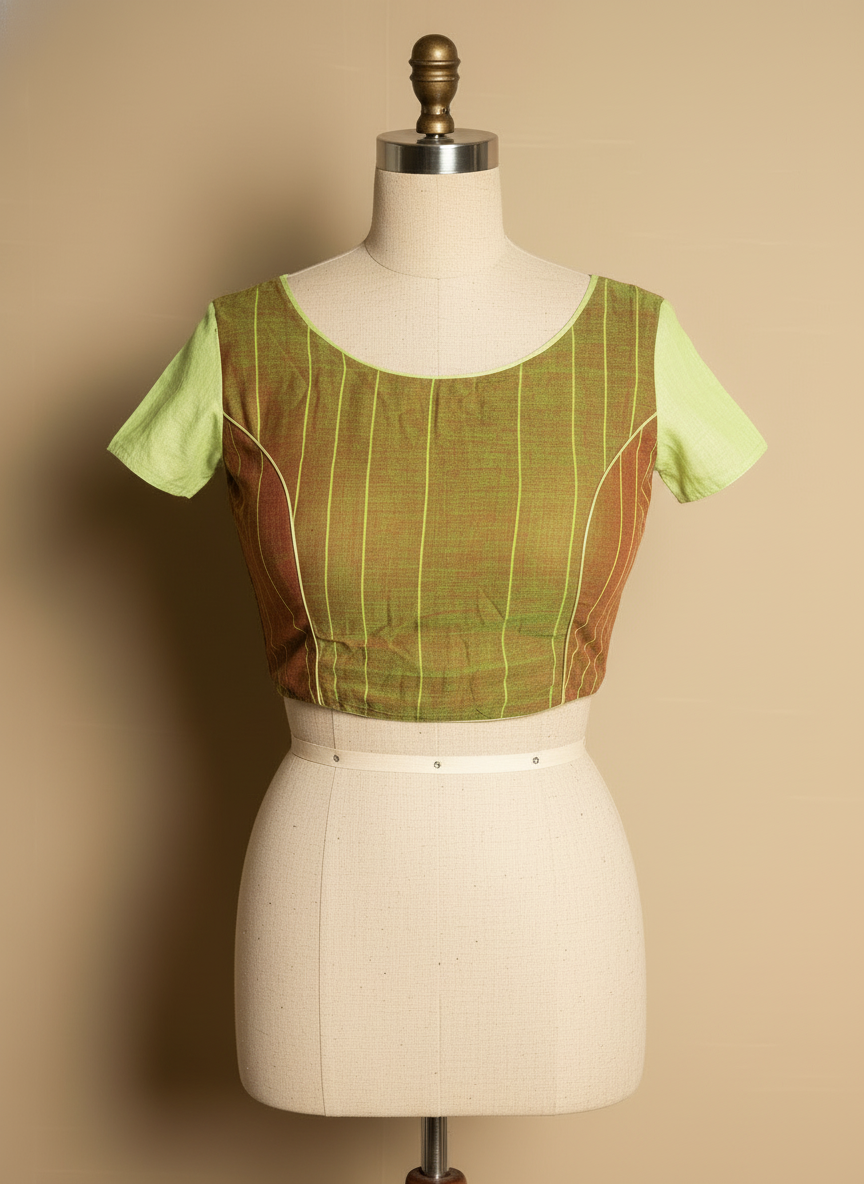 Designer Green Blouse with Elegant Detailing