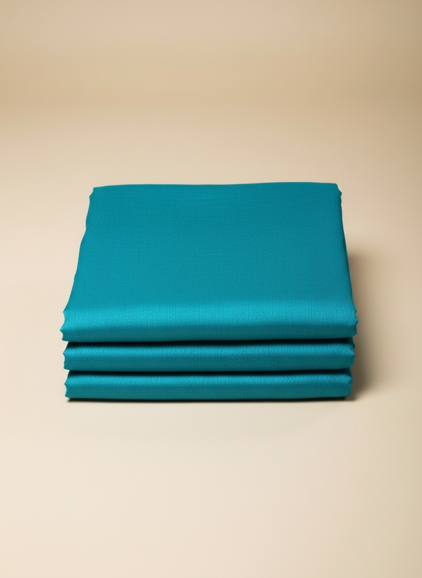 Teal Blue Crushed Chiffon Saree