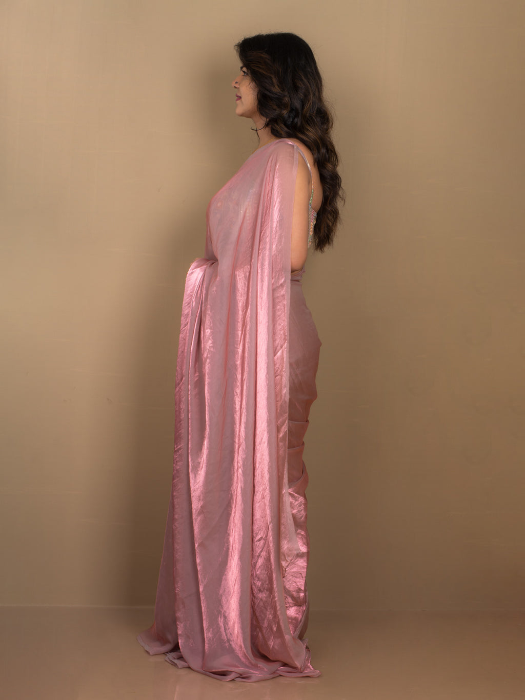 SARIKA Women Mauve Metallic Chiffon