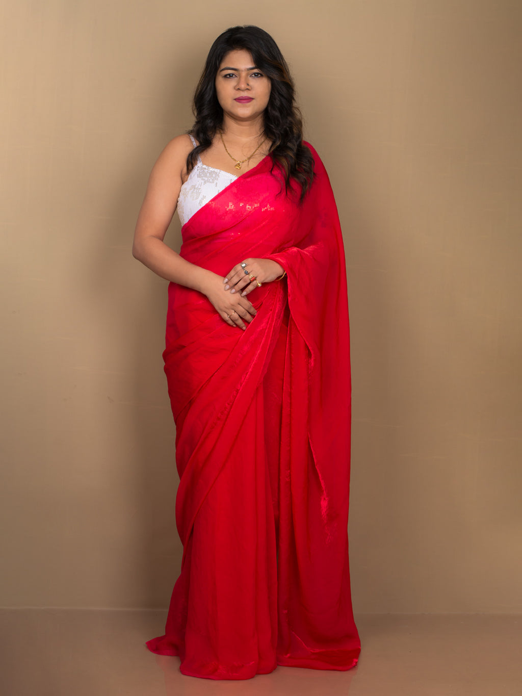 SARIKA Women Rani Metallic Chiffon