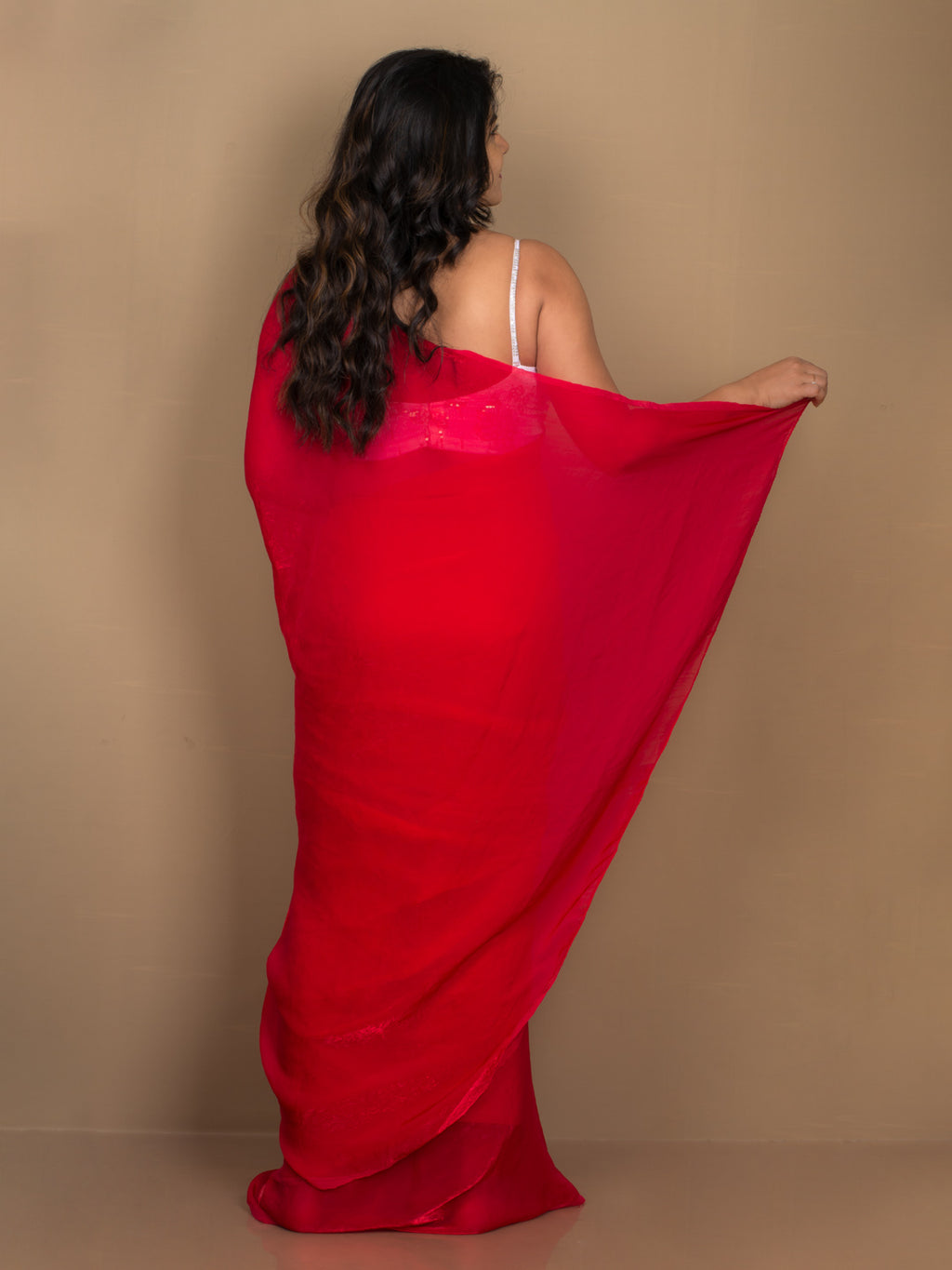 SARIKA Women Rani Metallic Chiffon