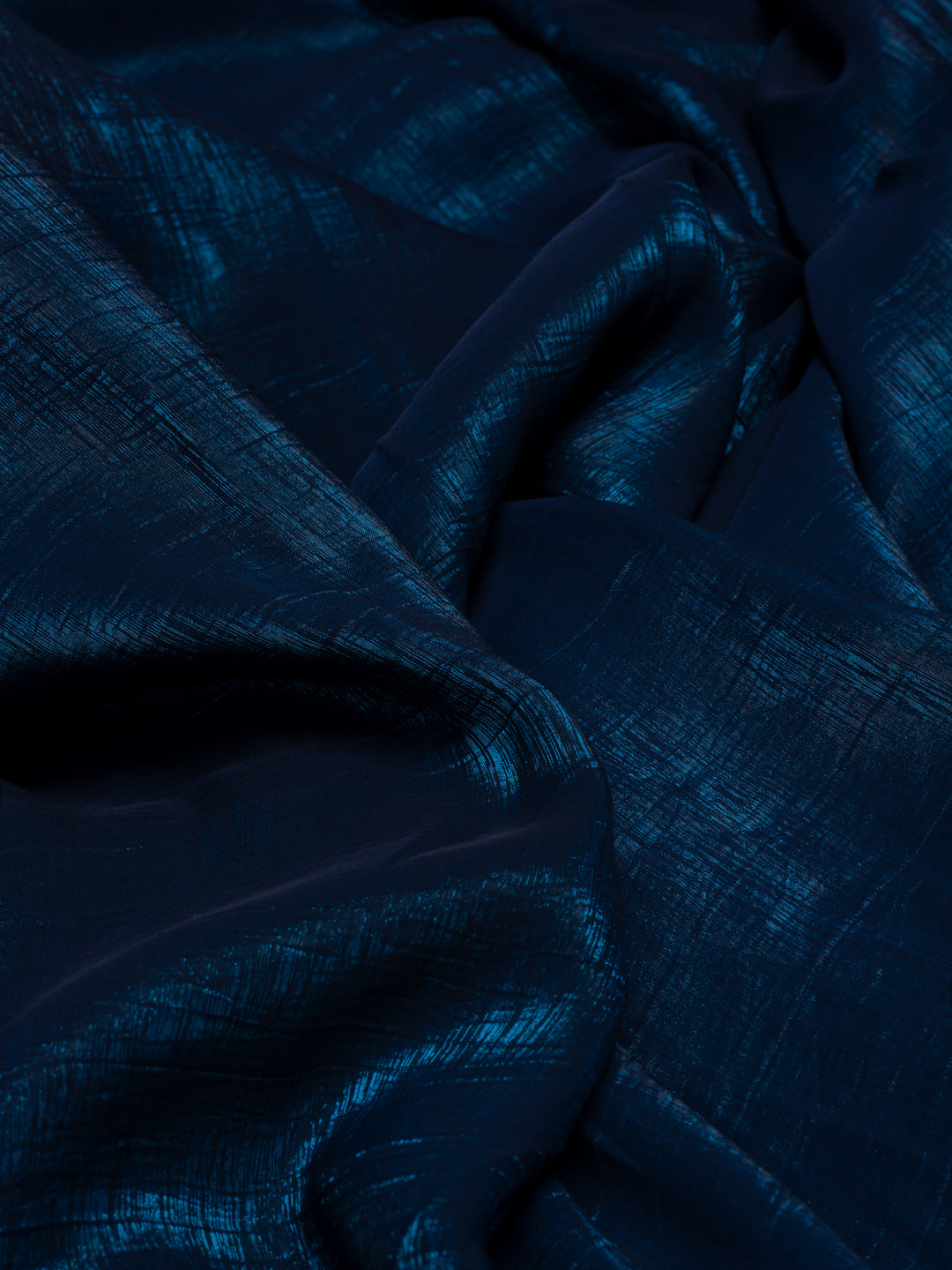 SARIKA Women Teal Blue Metallic Chiffon