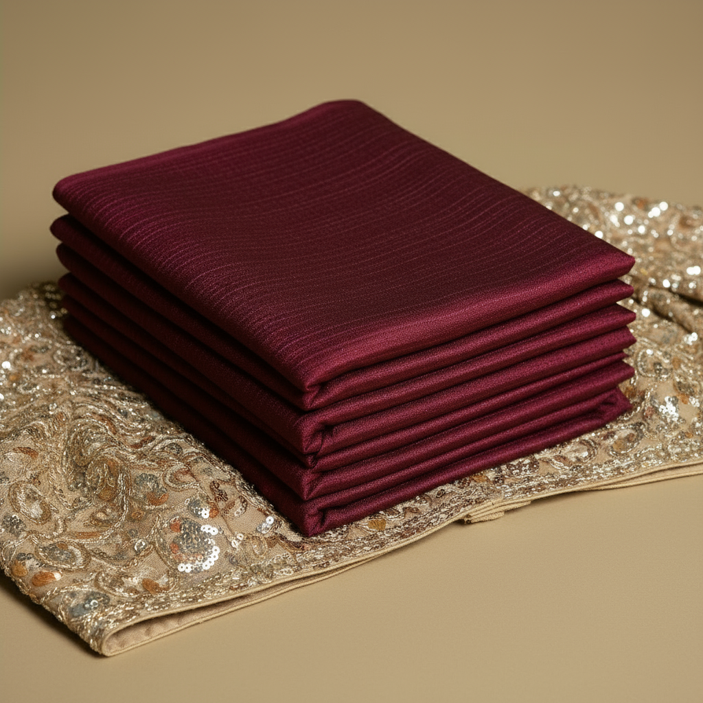 SARIKA Women Wine Solid Gangubai Chiffon