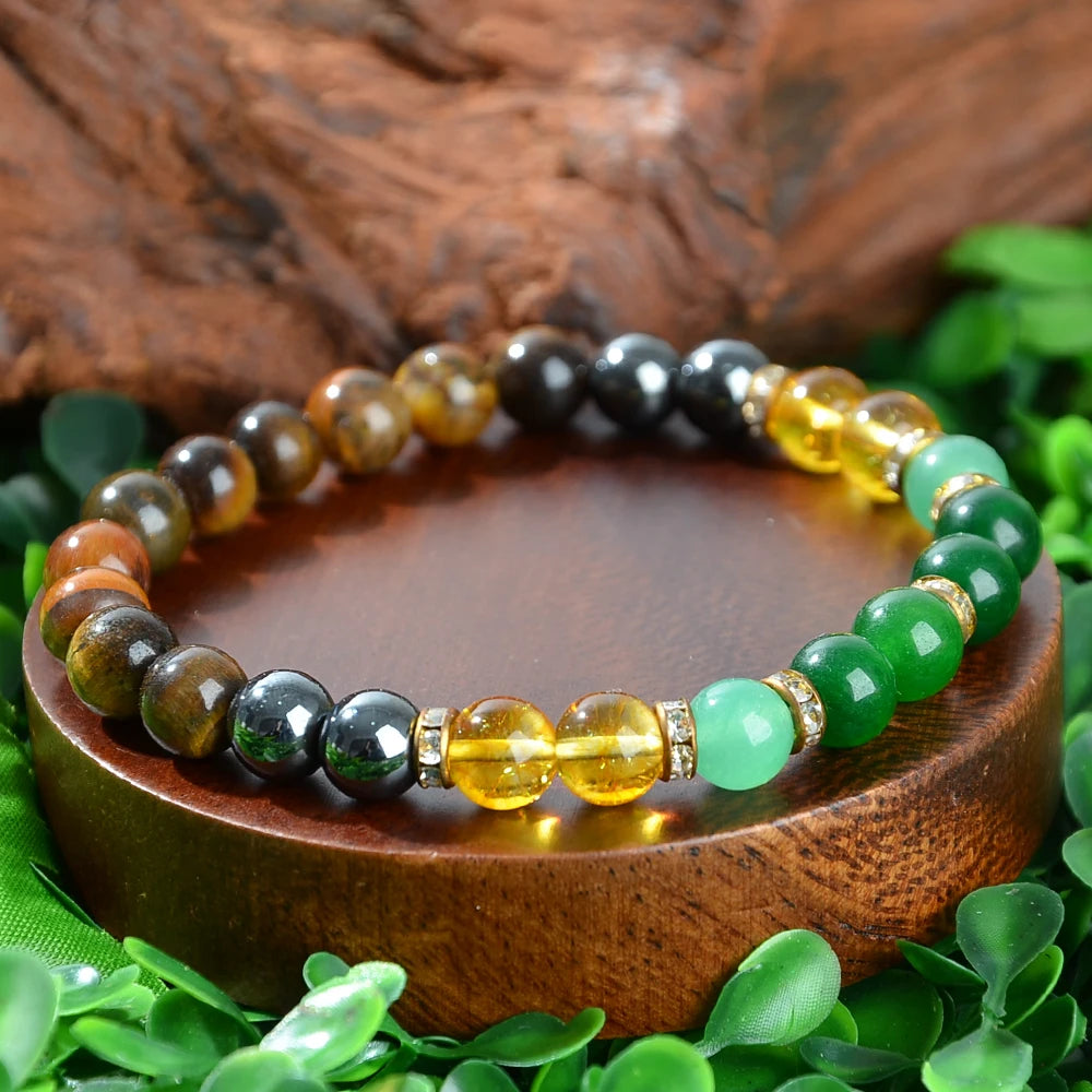 Men's Natural Crystal Gemstone Bracelet - A Meaningful Anniversary Gift for Boyfriends, Suitable for Daily Wear and Parties