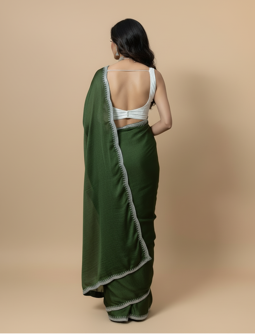 Elegant Green Designer Saree for Party & Festive Wear